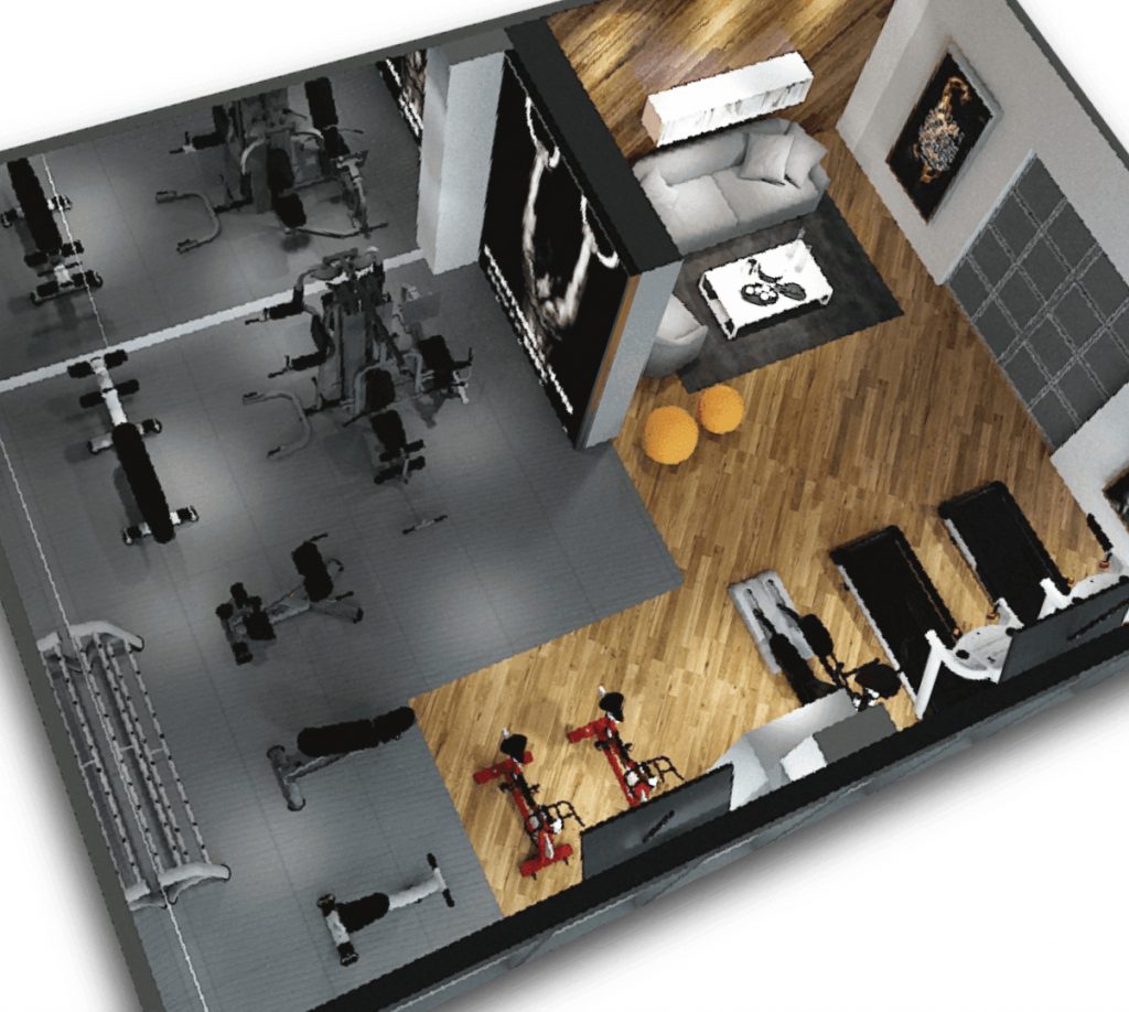 70m²公司企业健身房设计效果图规划配置方案